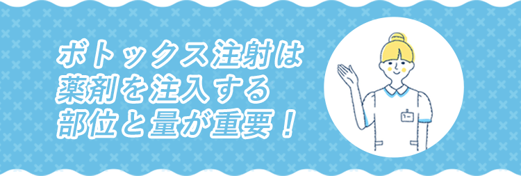 ボトックス注射は薬剤を注入する部位と量が重要！