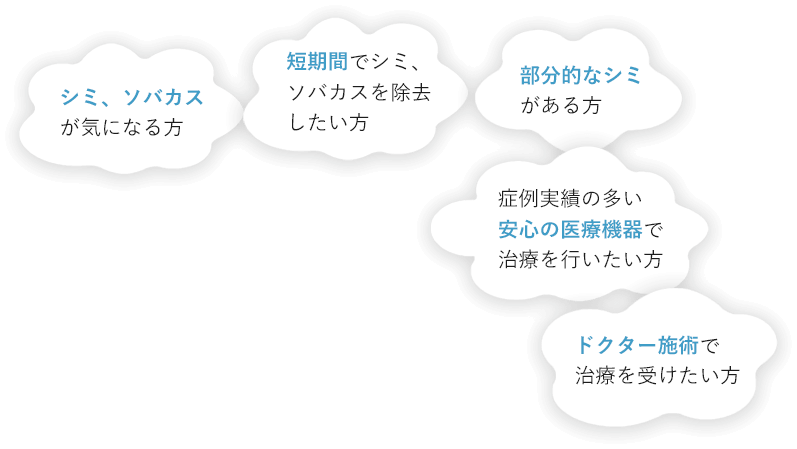 シミ・ソバカスが気になる方 部分的なシミがある方